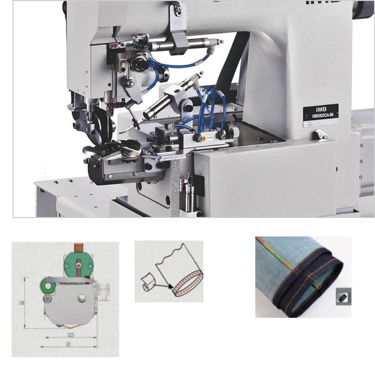 Machine for hemming Lock and/or chain stitch